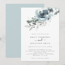 Convite Casamento de Natal das Florais de inverno de Aquar