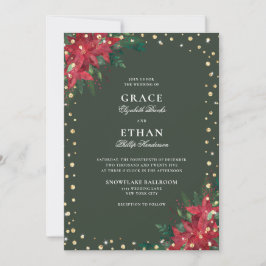 Convite Casamento de Natal das Florestas Verdes Vermelhas