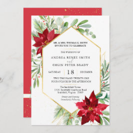 Convite Casamento De Natal De Cor Biológica Verde Em