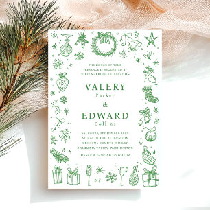 Convite Casamento de Natal de Férias Modernas