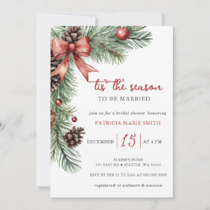 Convite Casamento de Natal de Inverno É a Estação Chá de N