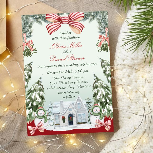 Convite Casamento de Natal de Inverno Elegante (Criador carregado)