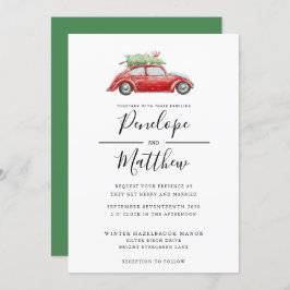 Convite Casamento de Natal do Carro Russo Elegante