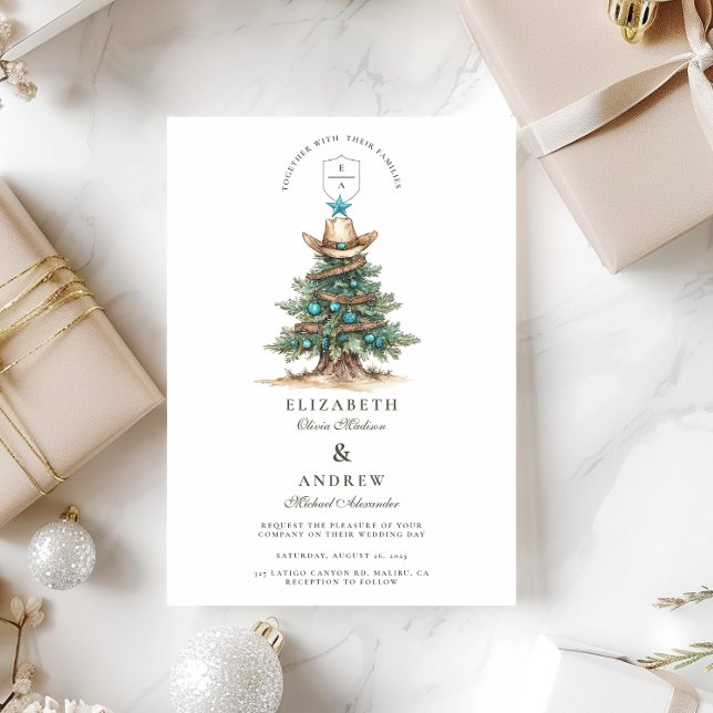Convite Casamento de Natal do Cowboy Ocidental (Criador carregado)