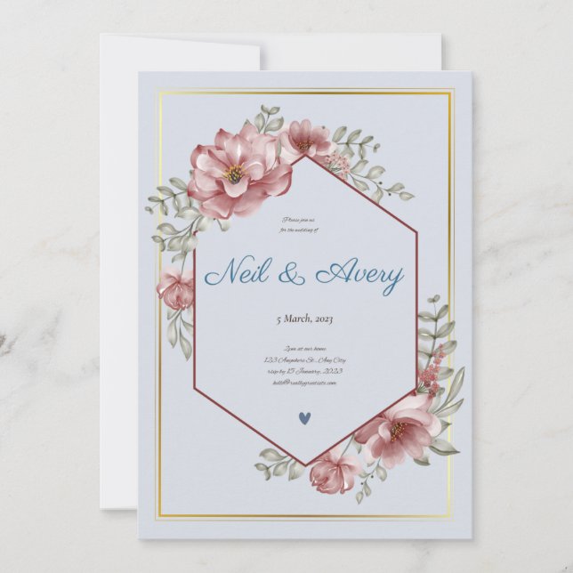 Convite Casamento de Natal do Winter Red Berries (Frente)