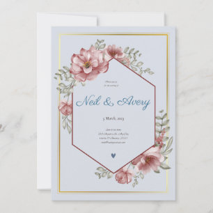 Convite Casamento de Natal do Winter Red Berries