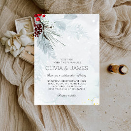 Convite Casamento de Natal Elegante - Casamento de Inverno