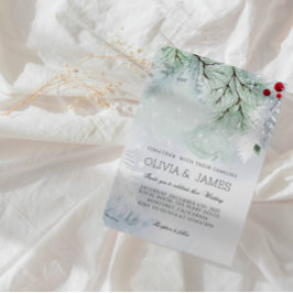 Convite Casamento de Natal Elegante-Festa de Férias Vermel