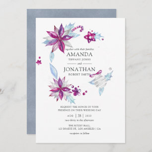 Convite Casamento de Natal feliz e Brilhante