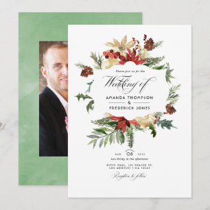 Convite Casamento de Natal Floresta de Inverno Foto
