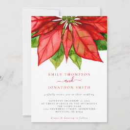 Convite Casamento de Natal - Grande Poinsettia Vermelha