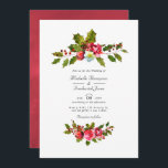 Convite Casamento de Natal Holly Código QR RSVP<br><div class="desc">Vintage flores vermelhas, Holly, e bagas convites para o casamento de Natal projetados para serem rápida e facilmente personalizados de acordo com as suas especificidades de evento. Ideal para qualquer tema ou casamento de jardim. O código QR no verso direciona para o seu local de casamento onde o pessoas pode...</div>
