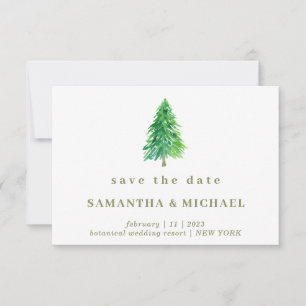 Convite Casamento de Natal Inverno Árvore Floresta Salvar 