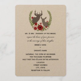 Convite Casamento de Natal Rustic Deer