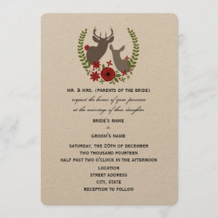 Convite Casamento de Natal Rustic Deer