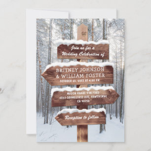 Convite Casamento de Natal Rustic Winter Woodland