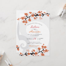 Casamento de Nave Tropical Orange Hibiscus Fusion 