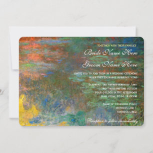 Convite Casamento de nenúfar vintage Claude Monet