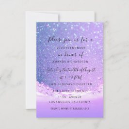 Convite Casamento De Noiva Azul Púrpura Púrpura Do Oceano 