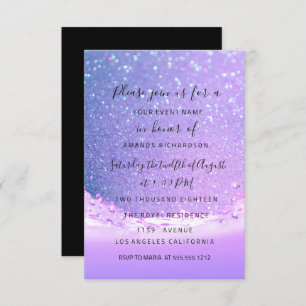 Convite Casamento De Noiva Azul Púrpura Púrpura Do Oceano 