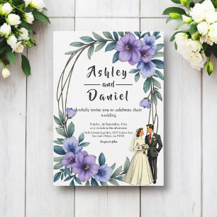 Convite Casamento de noiva de Noiva de Rua Floral Elegante