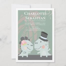 Convite Casamento de Noiva do Dinossauro Moderno