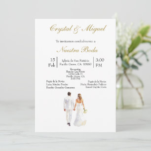 Convite Casamento de noiva e noiva espanhol
