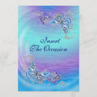 Casamento de noivado de aniversário Rsvp azul roxo