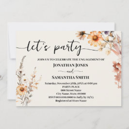 Convite Casamento de Noivado do Partido do Vamos de Flores