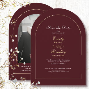 Convite Casamento de Noivado Salve a Data em Arco Dourado