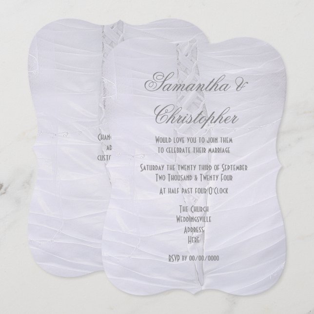 Convite Casamento de noivas brancas tradicionais (Frente/Verso)