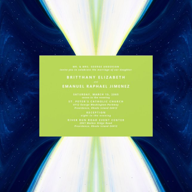 Convite Casamento de Noivas Moderno de Chartreuse (Criador carregado)