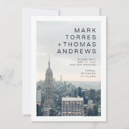 Convite Casamento de Nova York Salve a Data