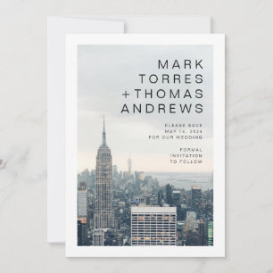 Convite Casamento de Nova York Salve a Data