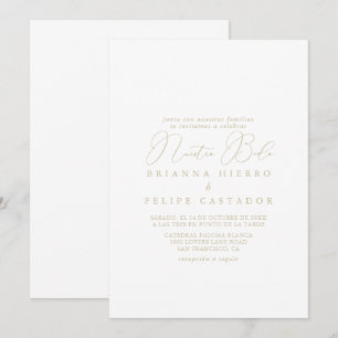 Convite Casamento de Nuestra Boda Minimalista Clássica Do