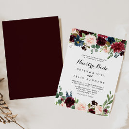 Convite Casamento de Nuestra Boda, Rustic Burgundy