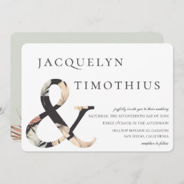 Convite Casamento de Oasis Boho-Chic Ampersand Costal