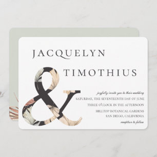 Convite Casamento de Oasis Boho-Chic Ampersand Costal