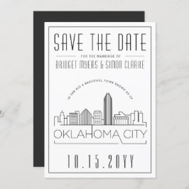 Convite Casamento de Oklahoma City | Skyline Salvar a Data