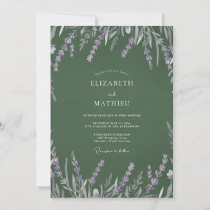 Convite Casamento de Oliva Lavanda Eucalipto