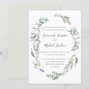 Convite Casamento de Olive e Folhas