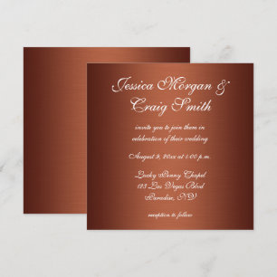 Convite Casamento de Ombre de Cobre Bruto Faux