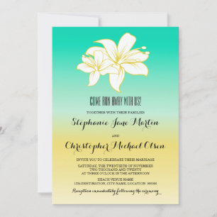 Convite Casamento de Ombre de Cor de Destino de Areia e Ma