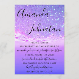 Convite Casamento de Ondas de Oceano Roxo Onda Ocean Beach