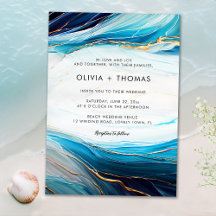 Casamento de Ondas do Oceano Índico Dourado Marinh