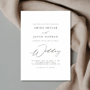 Convite Casamento de Orçamento Branco e Preto do Script El