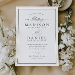 Convite Casamento de Orçamento Clássico de Script Elegante<br><div class="desc">Este convite de casamento elegante e moderno apresenta um roteiro de caligrafia único,  emparelhado com na moda. O esquema de cores preto e branco é perfeito para qualquer evento,  formal ou casual. Adicione sua foto à parte traseira da placa para obter um detalhe especial e personalizado.</div>