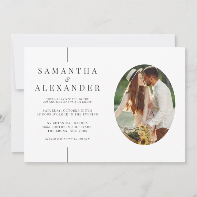 Convite Casamento de Orçamento de Código QR Branco Moderno (Frente)