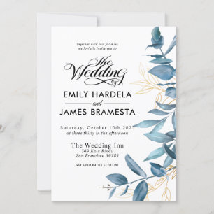 Convite Casamento de Orçamento Eucalyptus com Greneery Wat