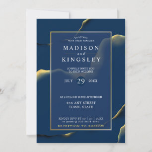 Convite Casamento de Orçamento Incrível Azul